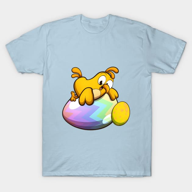 Cute Little Easter Chick With Easter Eggs T-Shirt by TheMaskedTooner